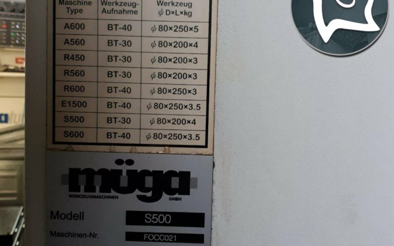 4-осьовий обробний центр з ЧПУ Müga S 500