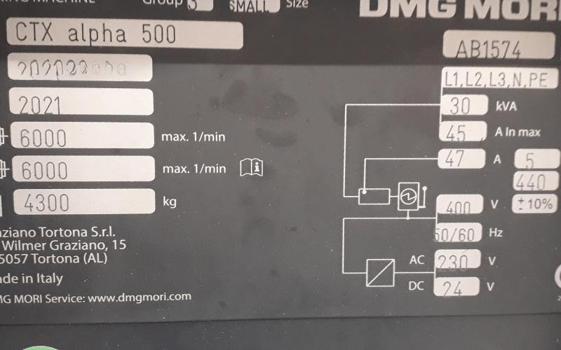 Токарно-фрезерний верстат з ЧПУ DMG MORI CTX Alpha 500 V6