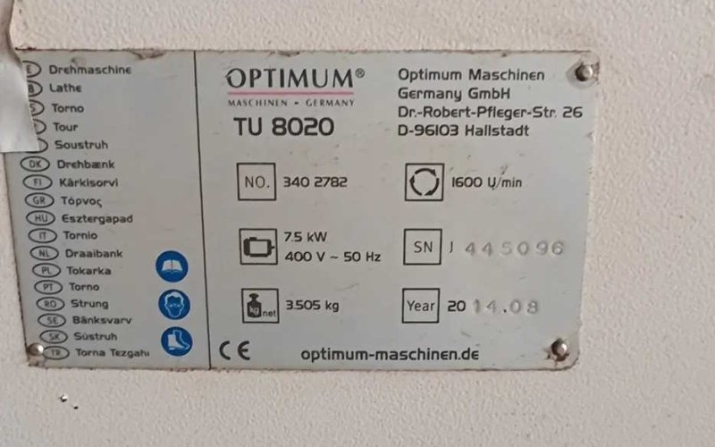Токарний верстат Optimum 8020
