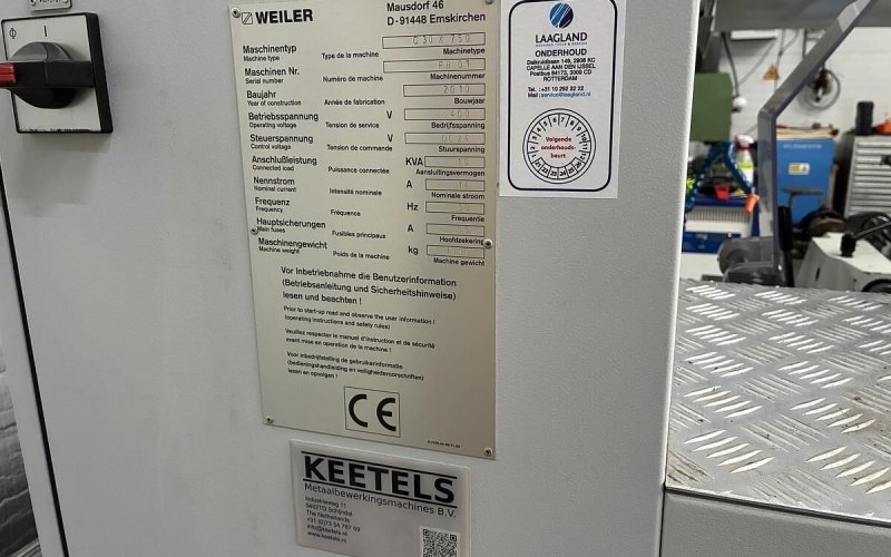 Токарный станок по металлу Weiler C30 x 750