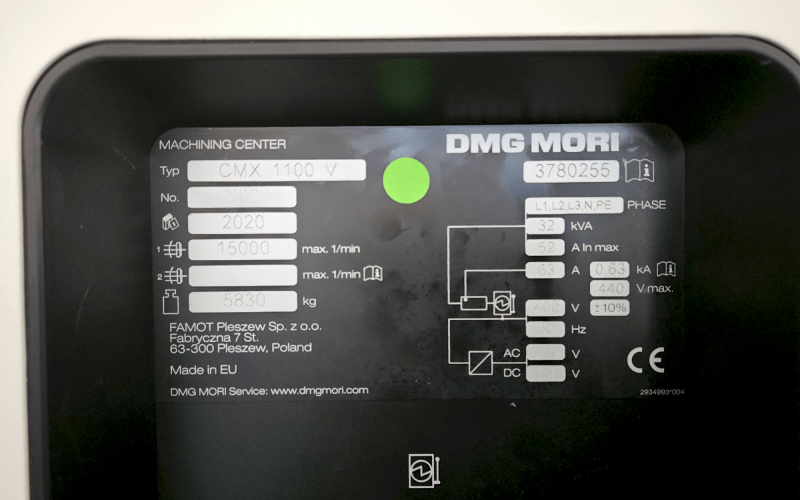 Вертикально-фрезерний верстат з ЧПУ DMG MORI CMX 1100 V