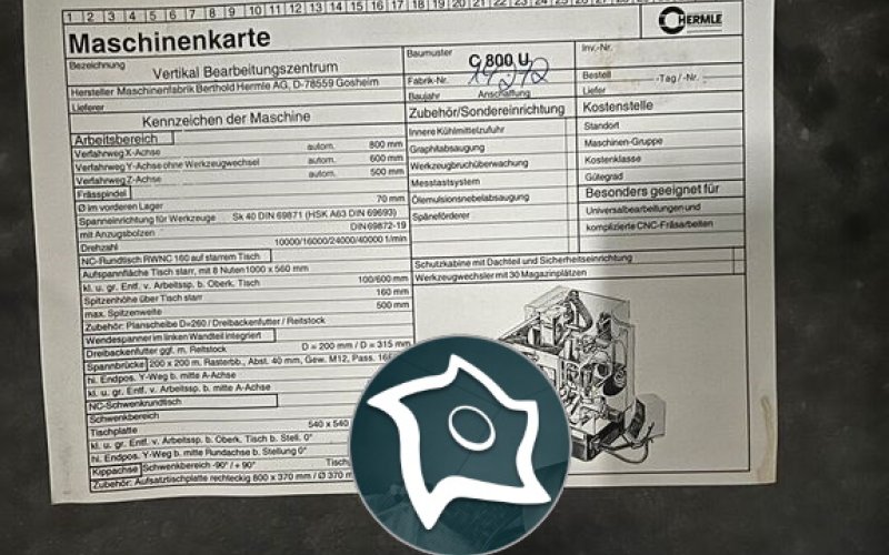Вертикально-фрезерний верстат з ЧПУ HERMLE C 800 U