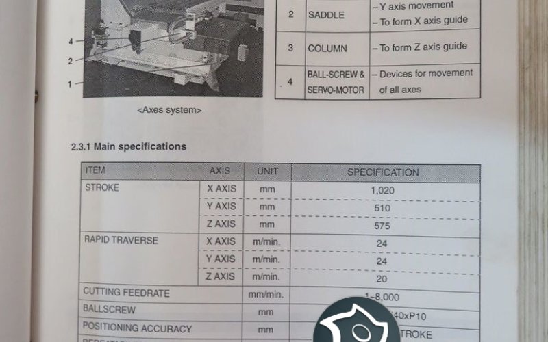 Вертикальний обробний центр DAEWOO Mynx 500