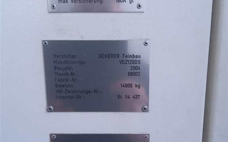 Вертикальный токарный станок с ЧПУ SCHERER FEINBAU VDZ 120 DS