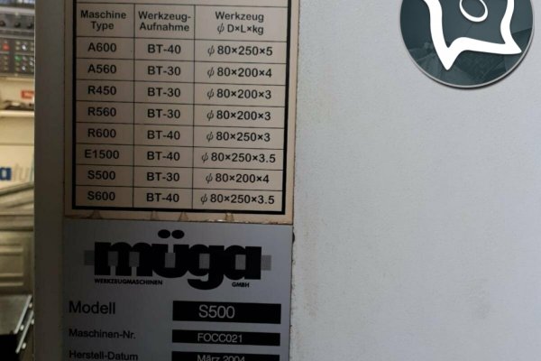 4-осьовий обробний центр з ЧПУ Müga S 500