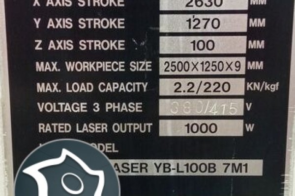 Лазерне різання з ЧПУ Mazak CO2 YB-L100B 7M1