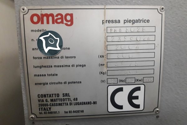 Листогибочный гидравлический пресс с ЧПУ Omag PHB8026