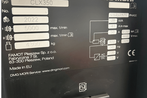 Токарно-фрезерний обробний центр з ЧПУ DMG MORI CLX 350 V4