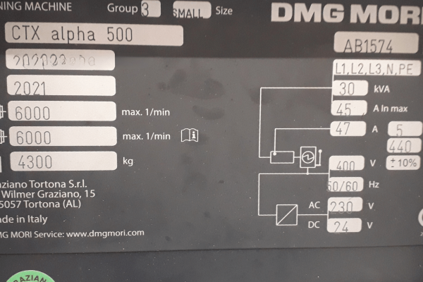 Токарно-фрезерный станок с ЧПУ DMG MORI CTX Alpha 500 V6
