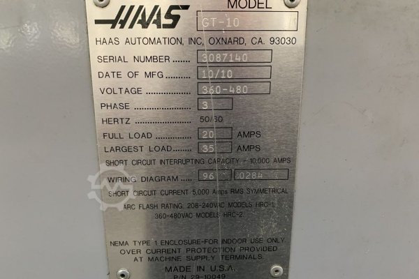 Токарний верстат з ЧПУ Haas GT-10