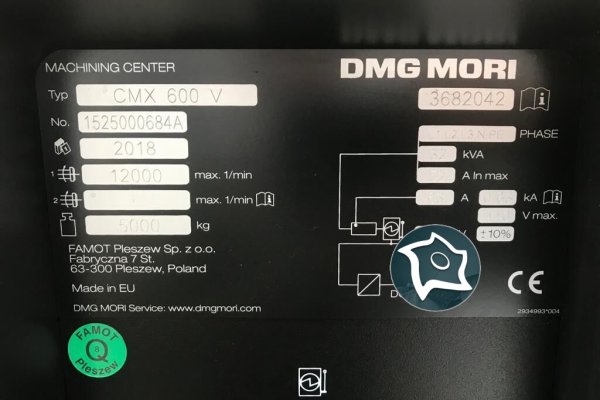 Вертикально-фрезерный станок с ЧПУ DMG MORI CMX 600 V