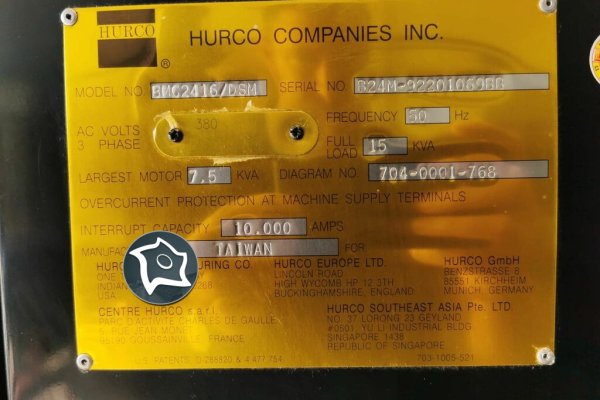 Вертикально-фрезерный станок с ЧПУ HURCO BMC 2416