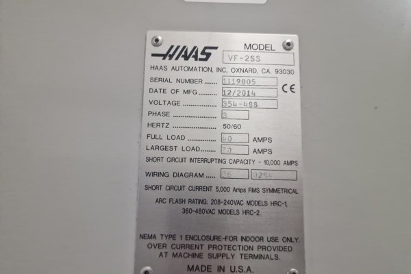 Високошвидкісний вертикальний обробний центр HAAS з ЧПУ HAAS VF-2SS