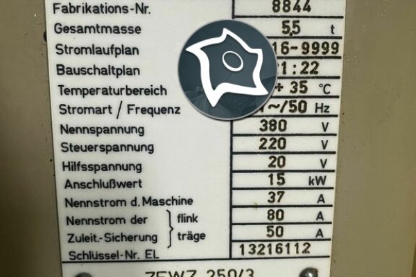 Зубофрезерний вертикальний верстат WMW MODUL ZFWZ 250-3